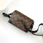 {Style No: EFNHI1LG} LV 25S STEAMER BAG 18 IN BROWN MONOGRAM MACASSAR CANVAS AND CALFSKIN