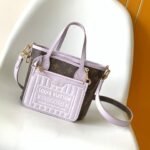 {Style No: THXFWMVG} LV 25S NEVERFULL BANDOULIÈRE INSIDE OUT BB 24 IN LIGHT PURPLE AND BROWN CALFSKIN