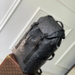 {Style No: LXBZ9DPC} GETAWAY BACKPACK 50 IN BLACK MONOGRAM ECLIPSE CANVAS AND CALFSKIN EMBOSSED LOGO