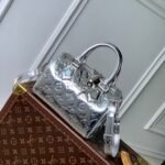 {Style No: 2X5Q4PSZ} SPEEDY BANDOULIÈRE 20 IN SILVER MONOGRAM EMBOSSED CALFSKIN