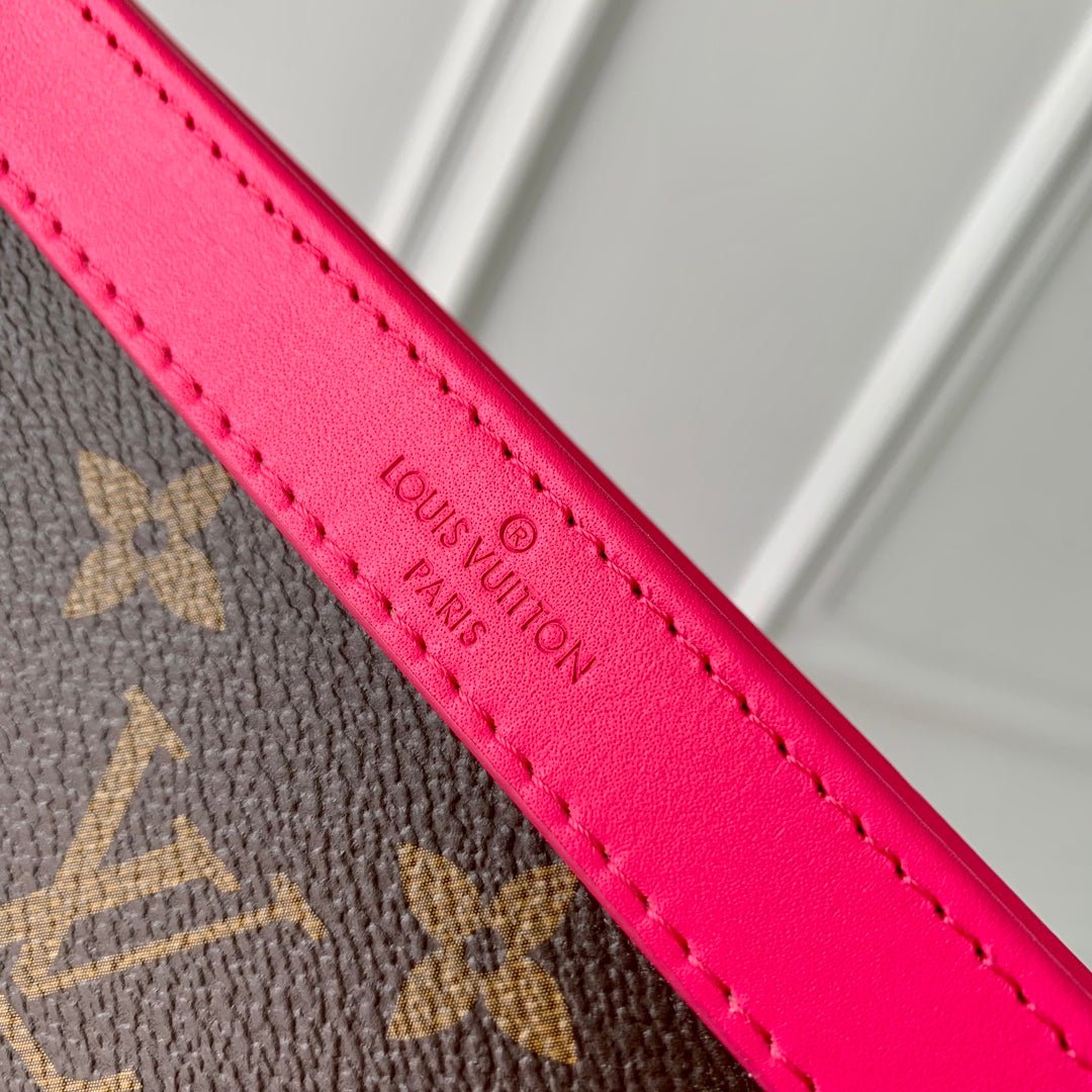 {Style No: ICMAT19R} GASTON WEARABLE WALLET 18 IN BROWN MONOGRAM CANVAS MIX PINK CALFSKIN - Image 7