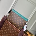 {Style No: AL915S4V} GASTON WEARABLE WALLET 18 IN BROWN MONOGRAM CANVAS MIX GREEN CALFSKIN