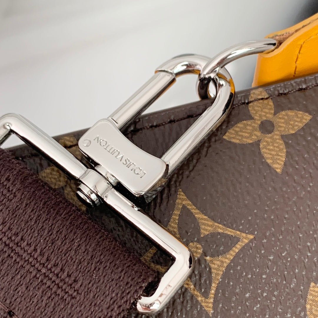{Style No: RK6NZYDQ} GASTON WEARABLE WALLET 18 IN BROWN MONOGRAM CANVAS MIX YELLOW CALFSKIN - Image 8