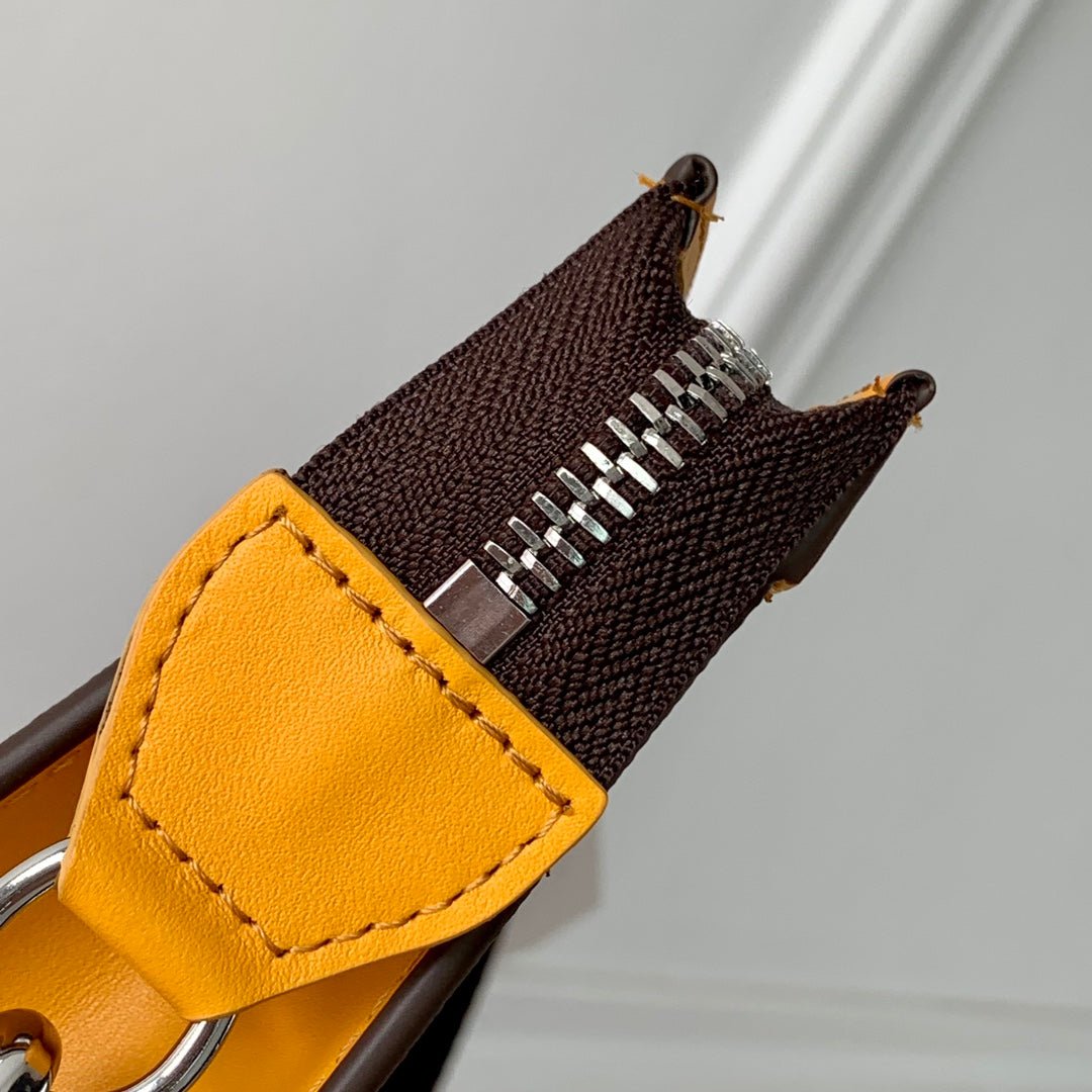{Style No: RK6NZYDQ} GASTON WEARABLE WALLET 18 IN BROWN MONOGRAM CANVAS MIX YELLOW CALFSKIN - Image 9