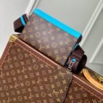 {Style No: 66OG7A17} GASTON WEARABLE WALLET 18 IN BROWN MONOGRAM CANVAS MIX SKY CALFSKIN