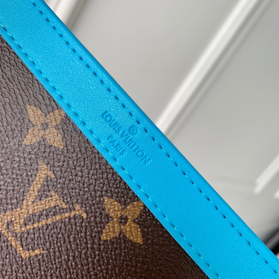{Style No: 66OG7A17} GASTON WEARABLE WALLET 18 IN BROWN MONOGRAM CANVAS MIX SKY CALFSKIN - Image 6