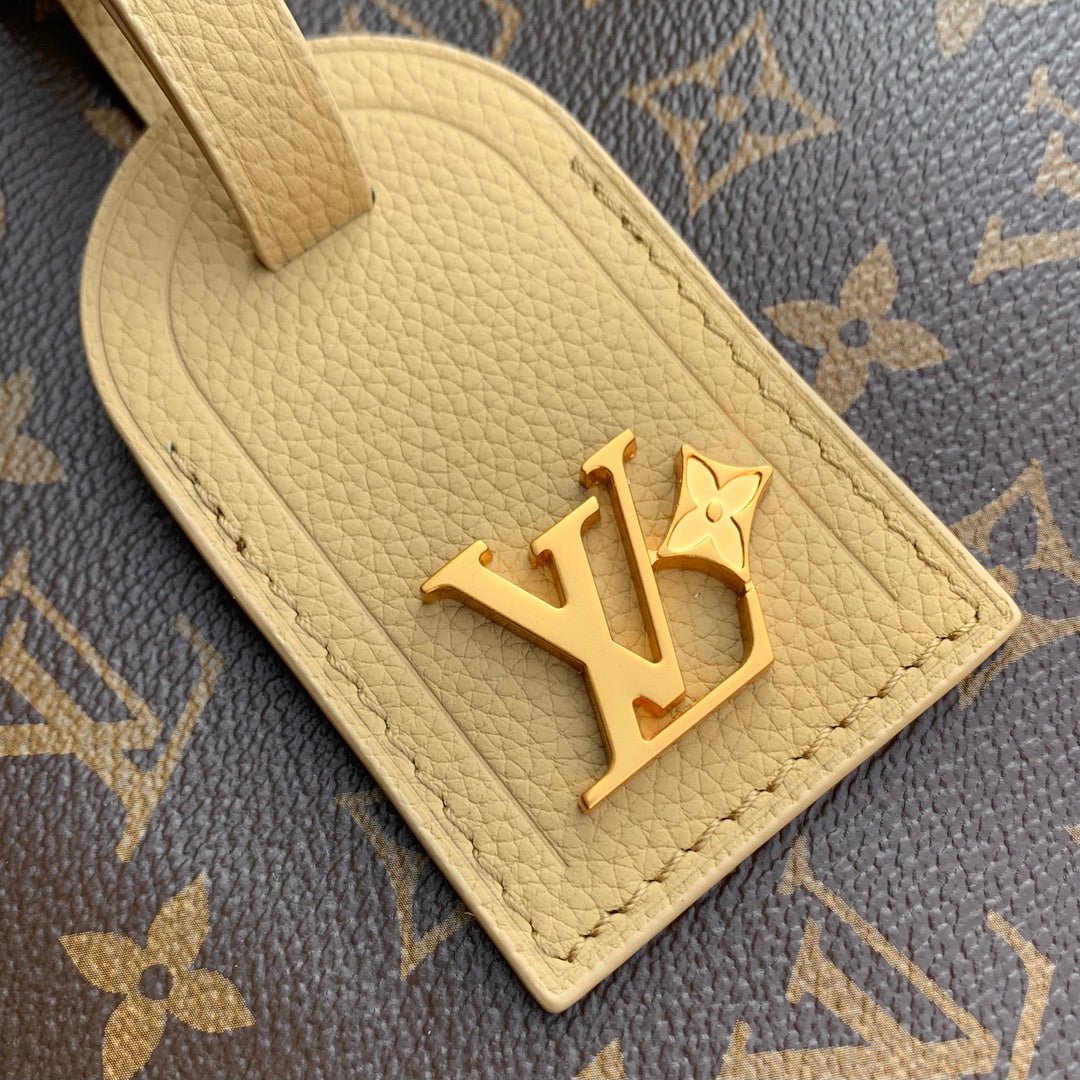 {Style No: V7AGW6IJ} OUTDOOR BACKPACK 44 IN BEIGE CALFSKIN AND BROWN MONOGRAM CANVAS - Image 6