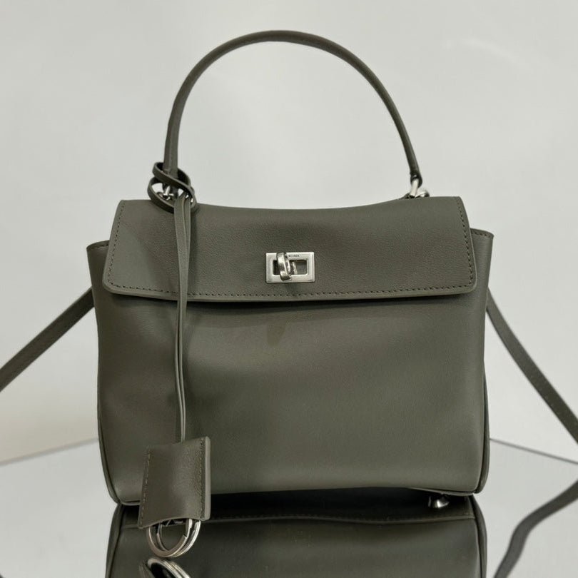 {Style No: B3XRL18G} RODEO MINI BAG 22 IN KHAKI GREEN SMOOTH CALFSKIN SILVER HARDWARE