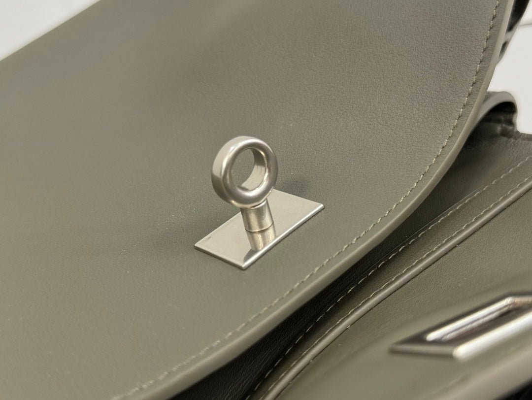 {Style No: B3XRL18G} RODEO MINI BAG 22 IN KHAKI GREEN SMOOTH CALFSKIN SILVER HARDWARE - Image 7