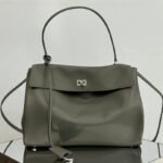 {Style No: 841R2SD5} RODEO MEDIUM BAG 35 IN KHAKI GREEN SMOOTH CALFSKIN SILVER HARDWARE
