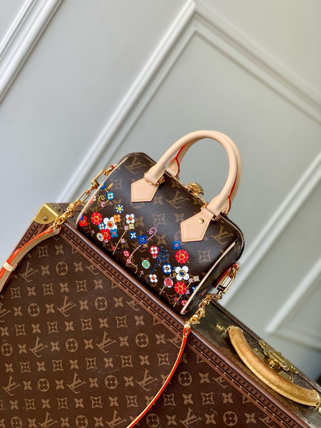 {Style No: RT963RH6} SPEEDY BANDOULIÈRE 20 BAG IN MULTICOLOR FLORAL CANVAS - Image 5
