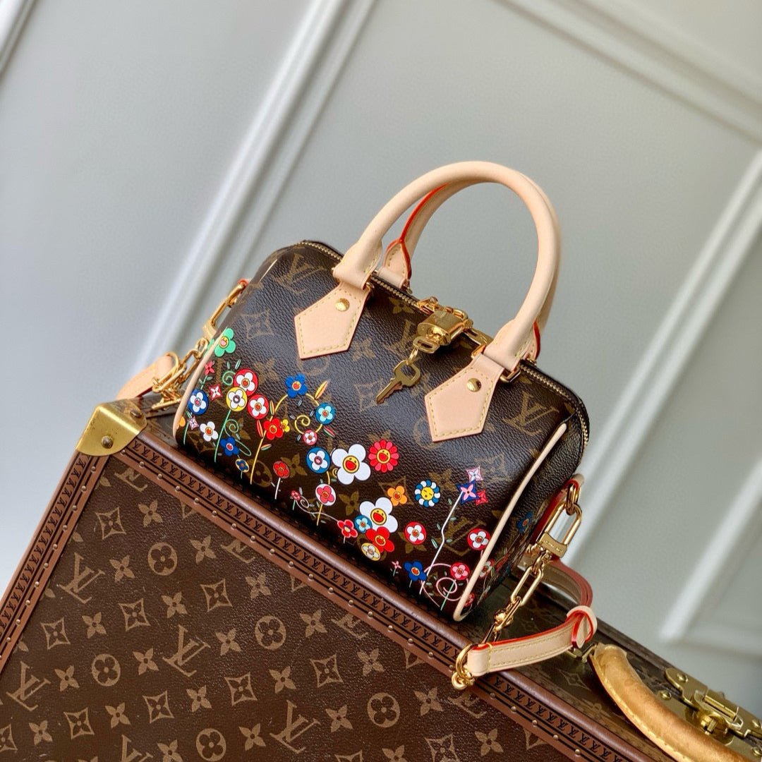 {Style No: RT963RH6} SPEEDY BANDOULIÈRE 20 BAG IN MULTICOLOR FLORAL CANVAS