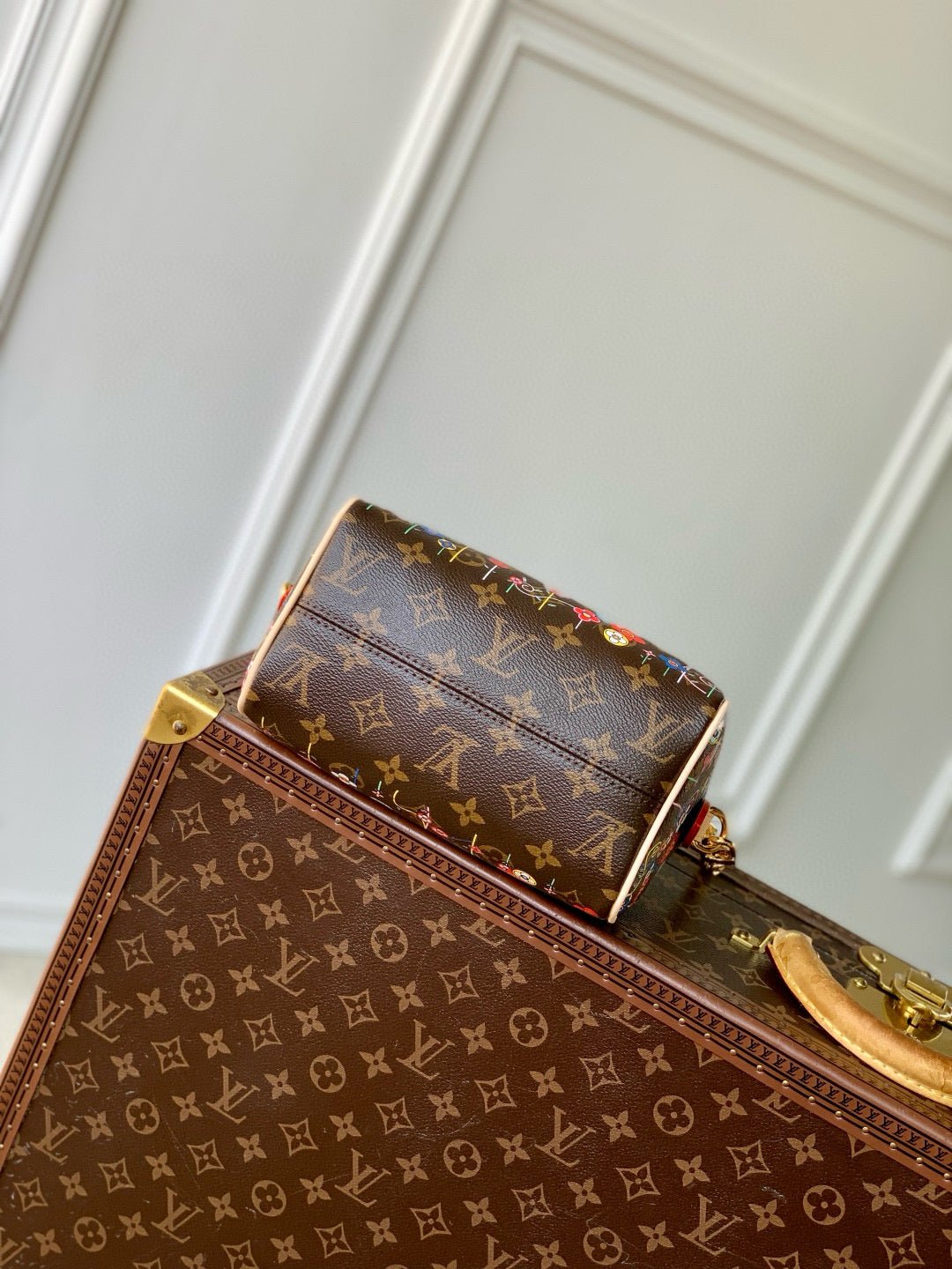 {Style No: RT963RH6} SPEEDY BANDOULIÈRE 20 BAG IN MULTICOLOR FLORAL CANVAS - Image 7