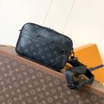 {Style No: MEDNKLDE} NANO ALPHA BAG 24 IN BLACK MONOGRAM ECLIPSE CANVAS AND COWHIDE
