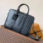 {Style No: X3DMH2PO} PORTE- DOCUMENTS VOYAGE NM HANDBAG 36 IN BLACK DAMIER GRAPHITE CANVAS