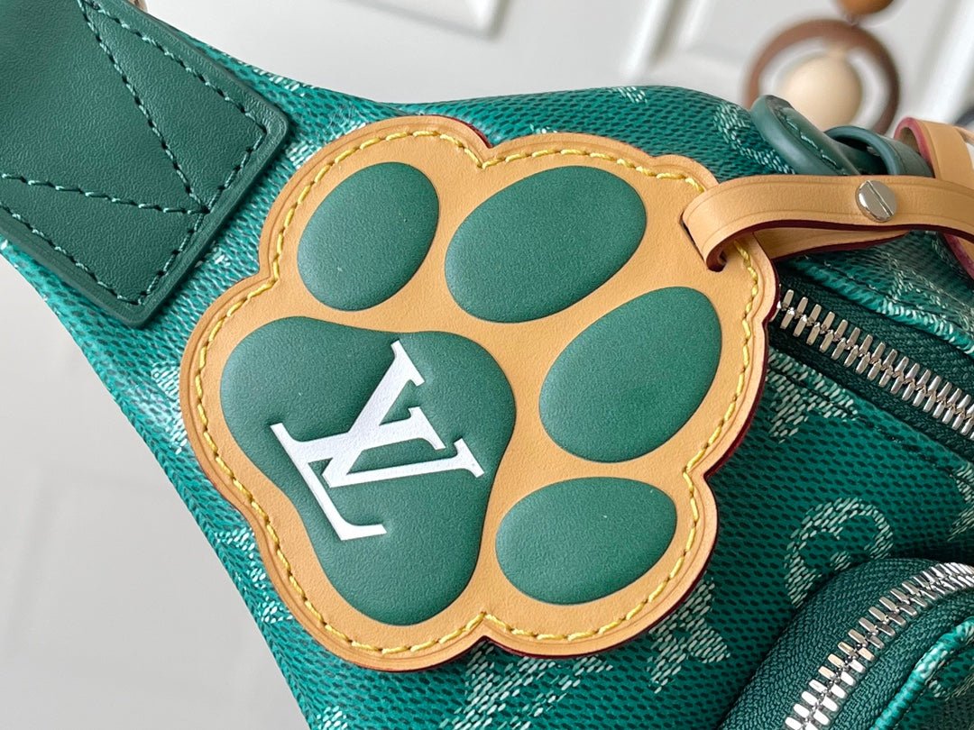 {Style No: 6QIF419A} RUSH BUMBAG 30 IN GREEN MONOGRAM HERITAGE CANVAS - Image 5
