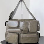 {Style No: 1VAIEKYP} SUPERBUSY LARGE SLING BAG 42 IN KHAKI GREEN LAMBSKIN