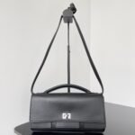 {Style No: 2XK36NL9} BEL AIR CLUTCH 27 IN BLACK NAPPA LAMBSKIN SILVER HARDWARE