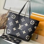 {Style No: 47IXQ3LU} NEVERFULL MM 31 IN BLACK CREAM MONOGRAM EMPREINTE LEATHER