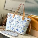 {Style No: 5SCE4CZD} NEVERFULL MM 31 IN LAGOON BLUE MONOGRAM TILES CANVAS