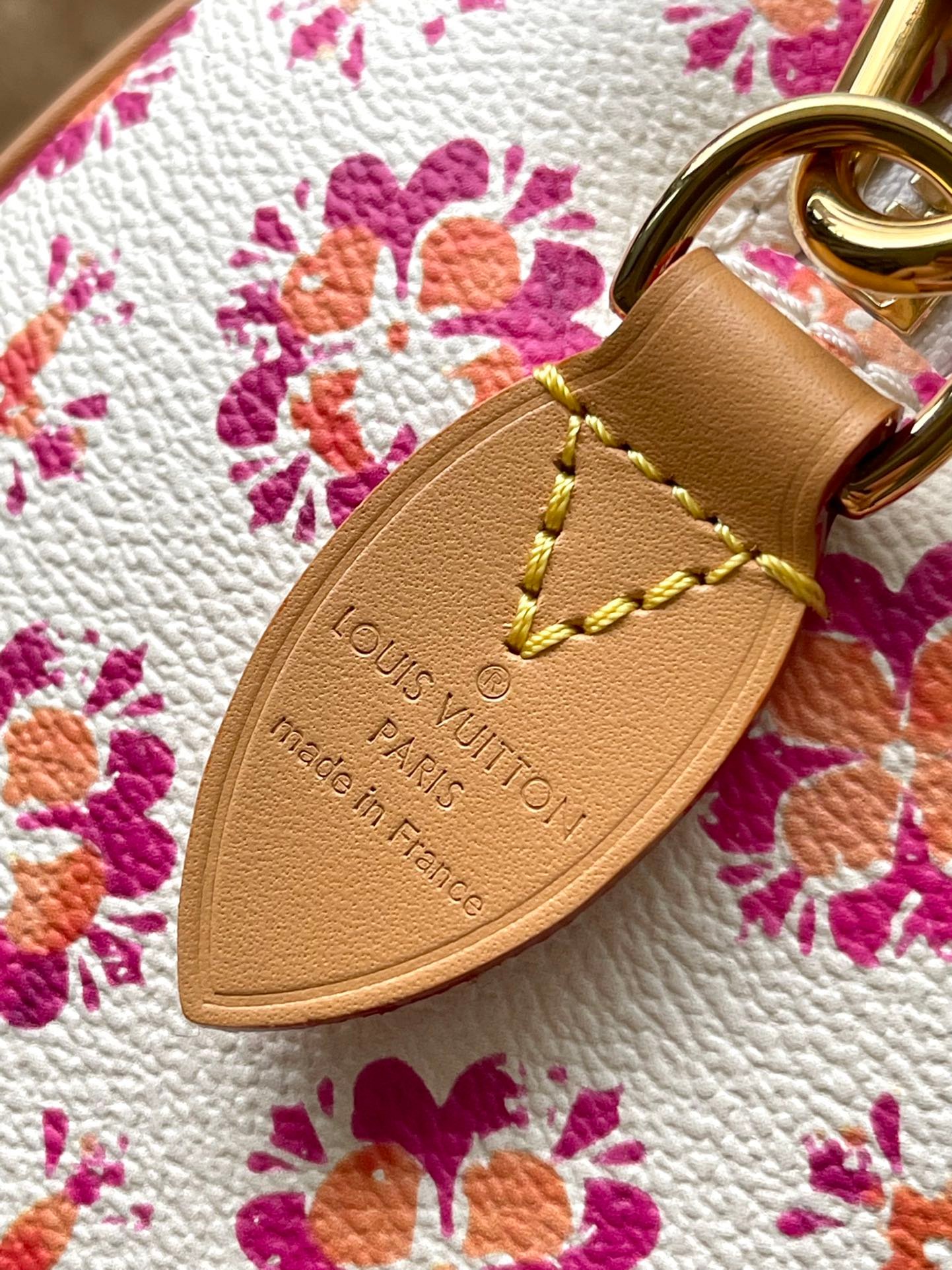 {Style No: VALIWFHA} SPEEDY BANDOULIÈRE 20 IN CORAL MONOGRAM TILES CANVAS GOLD BUCKLE - Image 8