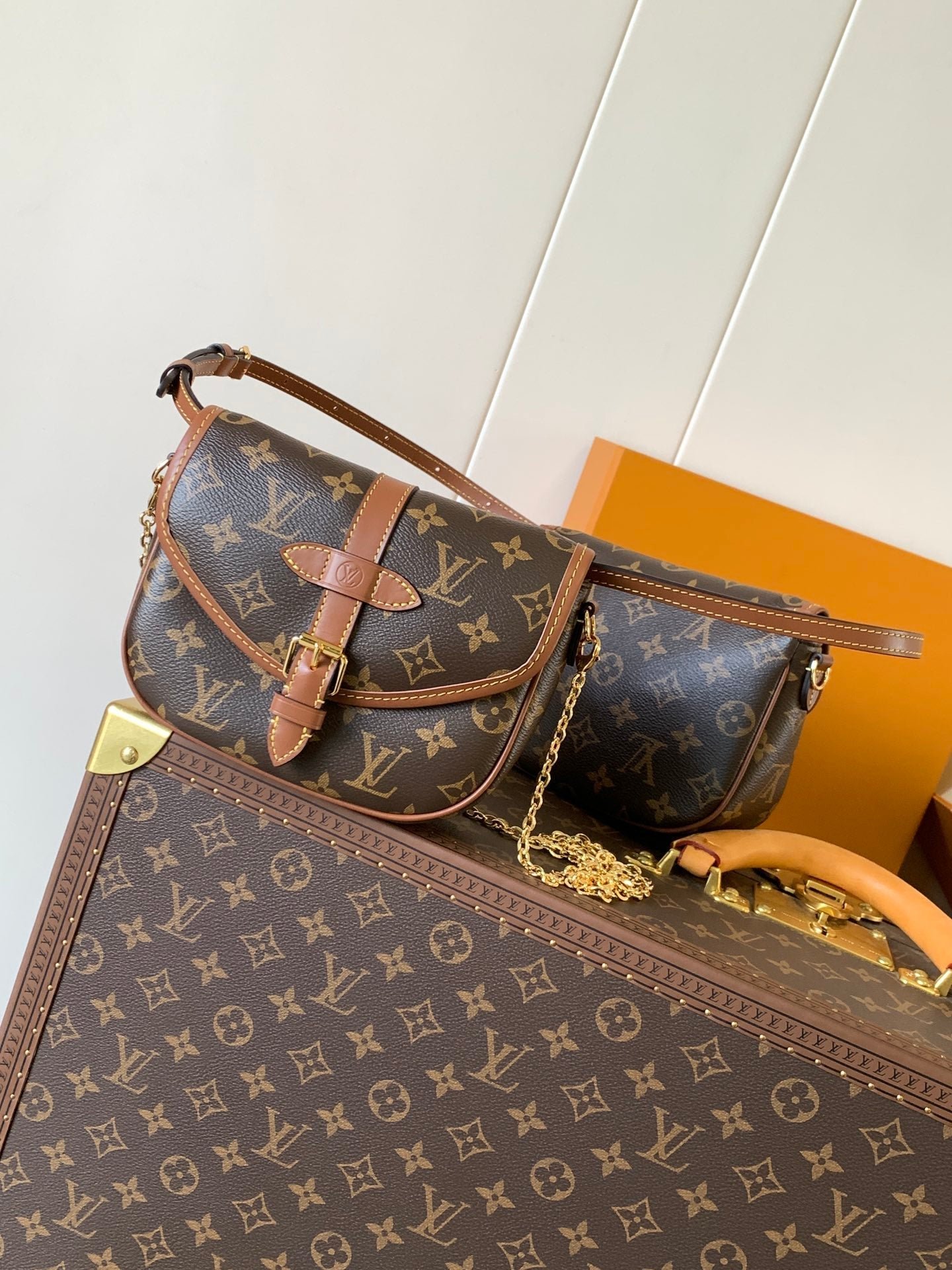 {Style No: SFTI8CX8} LV 25S DUO BB BAG 19 IN BROWN MONOGRAM COATED CANVAS AND CALFSKIN - Image 3