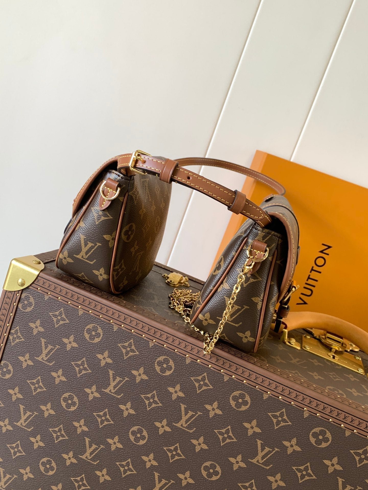 {Style No: SFTI8CX8} LV 25S DUO BB BAG 19 IN BROWN MONOGRAM COATED CANVAS AND CALFSKIN - Image 4