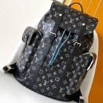 {Style No: 5ZI4H4US} CHRISTOPHER BACKPACK 48 IN BLACK WHITE MONOGRAM CALFSKIN