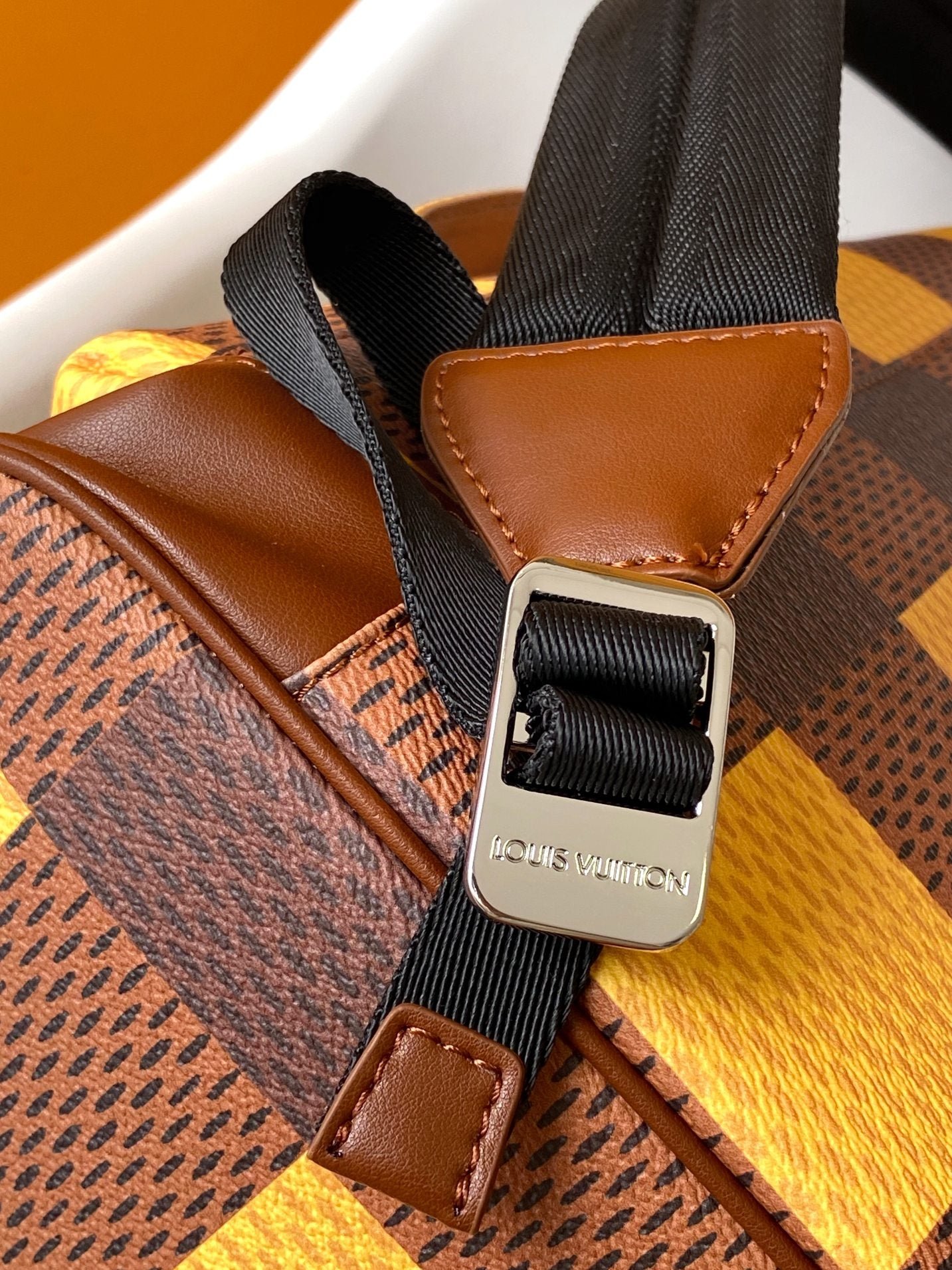 {Style No: 9GE9K94B} CHRISTOPHER BACKPACK 48 IN BROWN YELLOW DAMIER CANVAS - Image 8