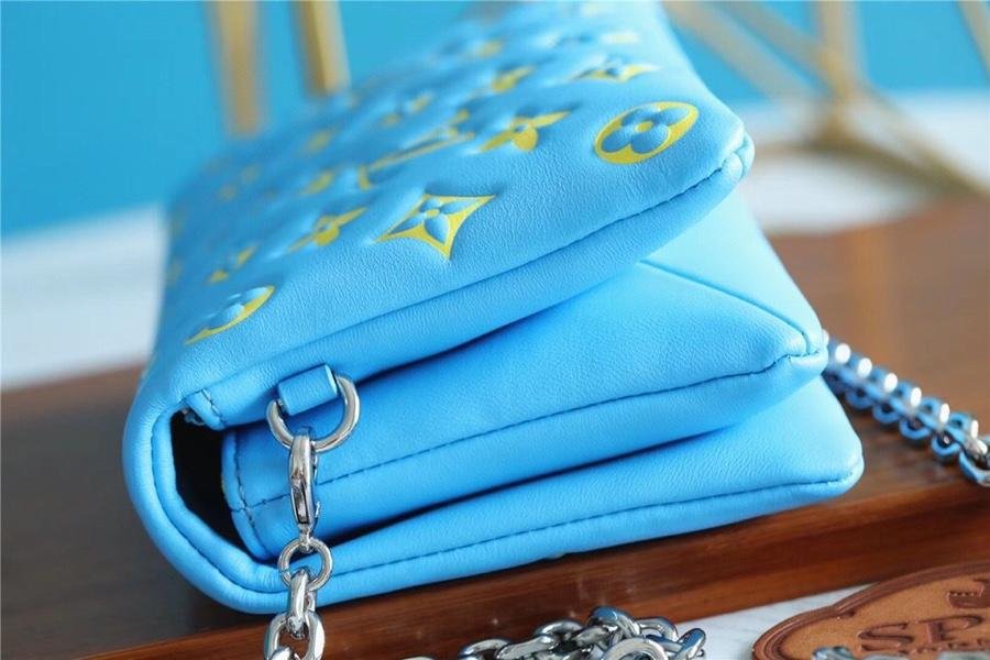 {Style No: GWVAM94Z} POCHETTE COUSSIN 20 MINT GREEN YELLOW MONOGRAM LAMBSKIN - Image 4