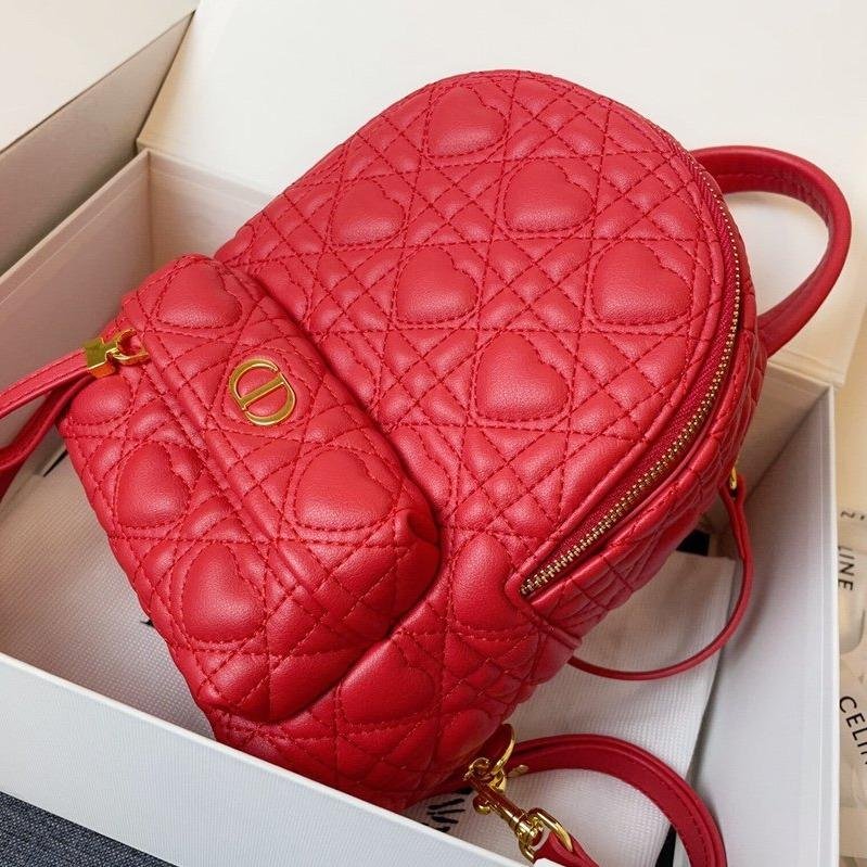 {Style No: RKVCKWO9} SMALL BACKPACK RED CANNAGE LAMBSKIN - Image 4