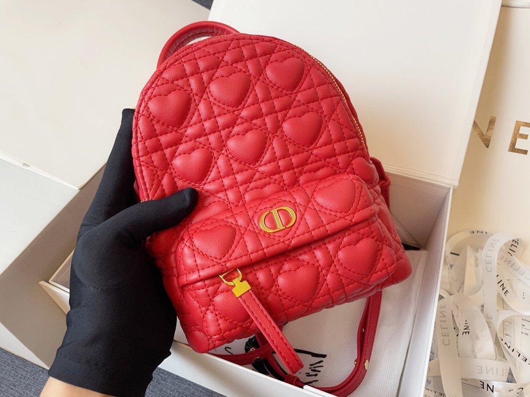 {Style No: RKVCKWO9} SMALL BACKPACK RED CANNAGE LAMBSKIN - Image 9
