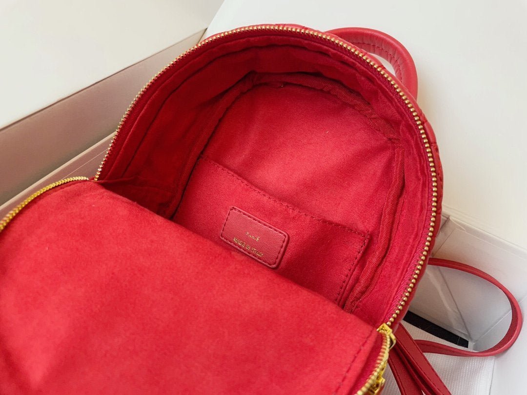 {Style No: RKVCKWO9} SMALL BACKPACK RED CANNAGE LAMBSKIN - Image 8