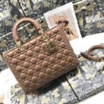{Style No: D6LW3CA7} LARGE LADY BAG 32CM BEIGE CANNAGE LAMBSKIN
