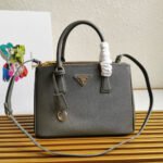 {Style No: KIWRQ1U7} MEDIUM GALLERIA 28 GREY SAFFIANO LEATHER