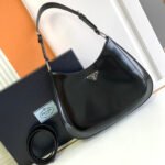 {Style No: XICIUXTF} CLEO 30 BLACK BRUSHED LEATHER SHOULDER BAG