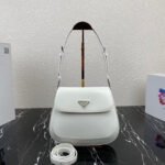 {Style No: PKDQEPYD} CLEO 24 WHITE BRUSHED LEATHER SHOULDER BAG