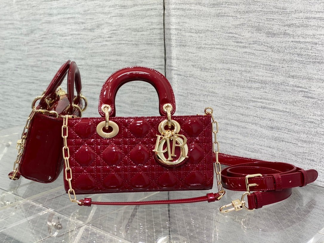 {Style No: GLR7VQFY} SMALL LADY D-JOY 22 RED PATENT CALFSKIN - Image 2