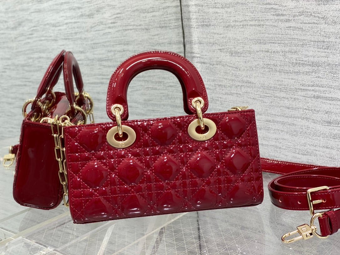 {Style No: GLR7VQFY} SMALL LADY D-JOY 22 RED PATENT CALFSKIN - Image 6