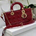 {Style No: B9GMHHCB} MEDIUM LADY D-JOY 26 RED PATENT CALFSKIN