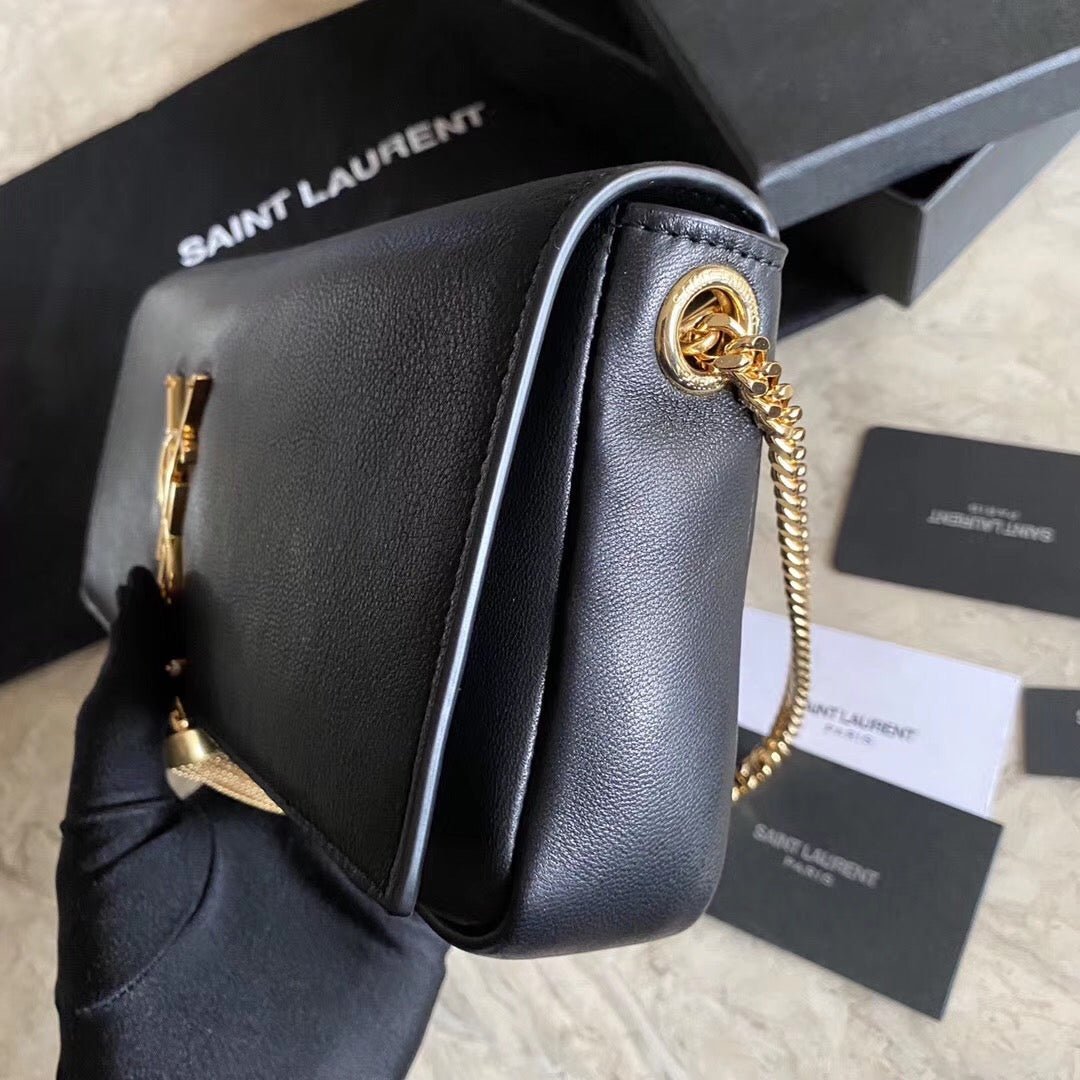 {Style No: Z8AW7KFV} KATE TASSEL 26 BLACK LAMBSKIN BAG - Image 5