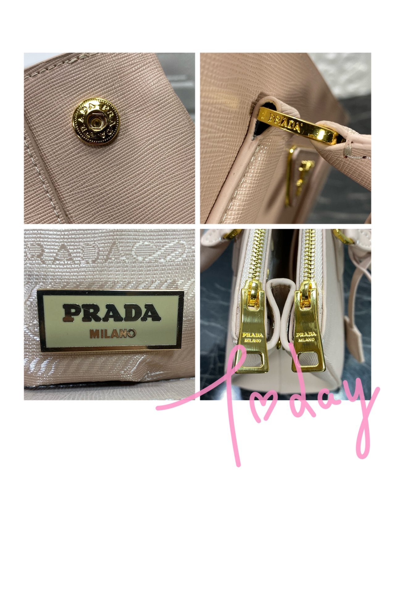{Style No: GKD2Z22I} PRA GALLERIA 32 BAG IN BEIGE SAFFIANO LEATHER - Image 6