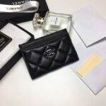 {Style No: OXSY3SYW} CC CARD HOLDER 11.2 BLACK CALFSKIN SILVER ICON