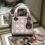 {Style No: X6ZG81TB} LADY 24 HANDBAG EMBOSSED DIAMOND IN SILVER CALFSKIN