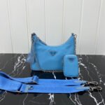 {Style No: 4IMTQ5KG} PRA HOBO 22 BAG IN SAPPHIRE BLUE RE-NYLON