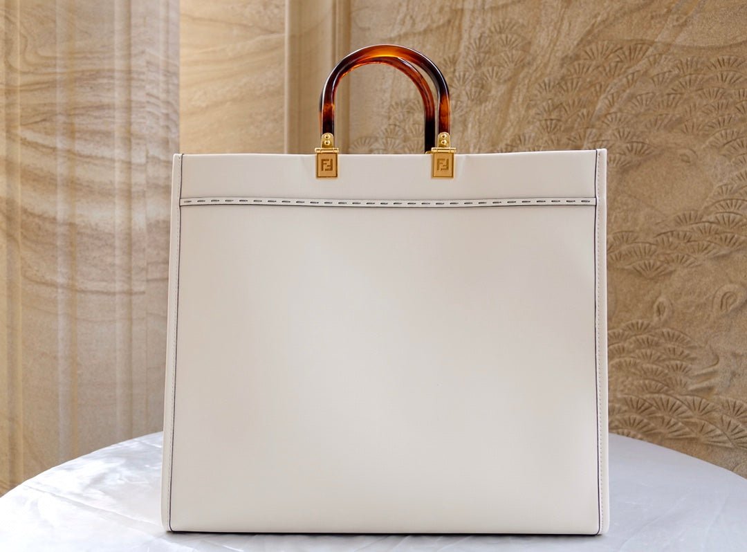 {Style No: L6JKYCWG} Fend Sunshine Large Bag 40.5 White Leather - Image 6