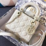 {Style No: 4P87IX3A} MINI LADY 17 BAG IN WHITE CALFSKIN