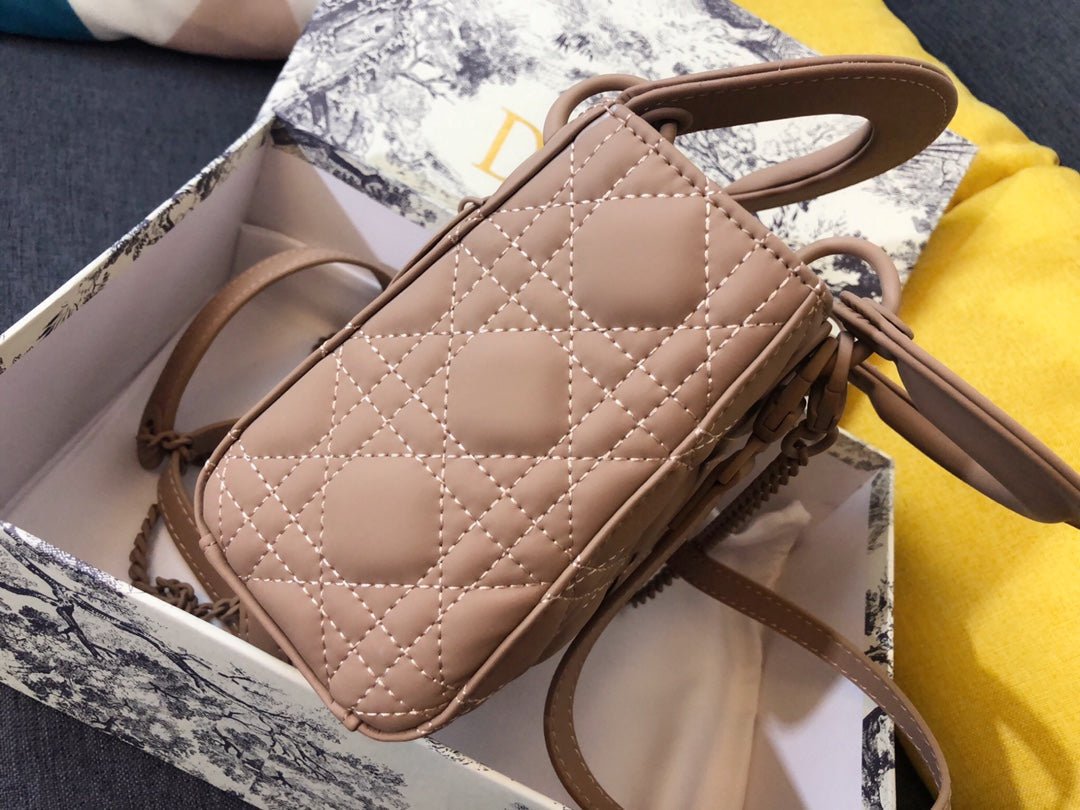 {Style No: ARGXQYC2} MINI LADY 17 BAG IN CAMEL BROWN CALFSKIN - Image 7