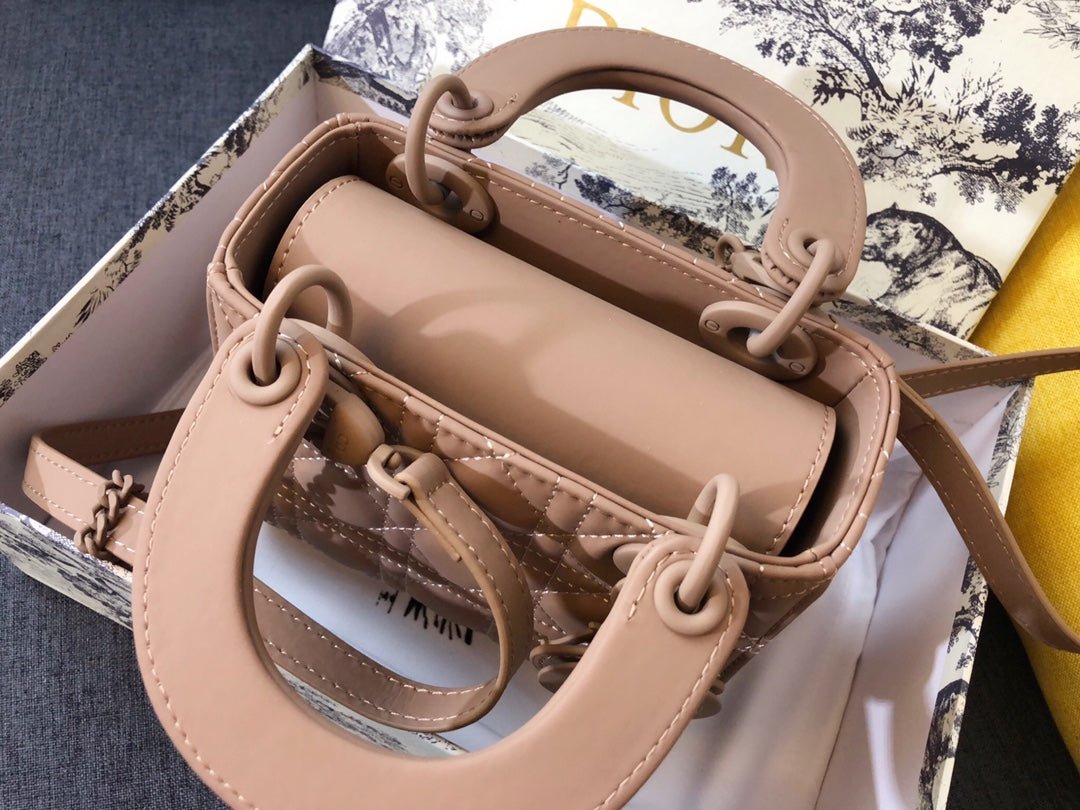 {Style No: ARGXQYC2} MINI LADY 17 BAG IN CAMEL BROWN CALFSKIN - Image 9