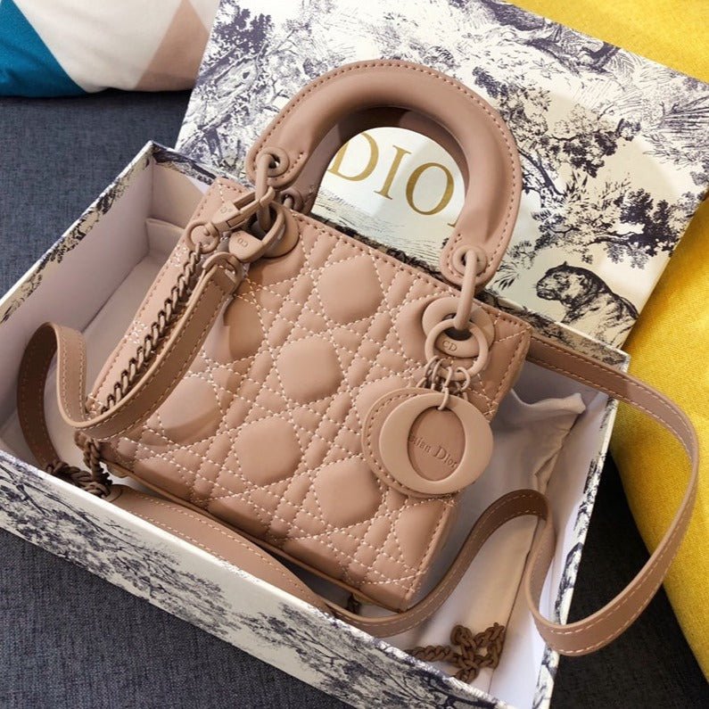{Style No: ARGXQYC2} MINI LADY 17 BAG IN CAMEL BROWN CALFSKIN